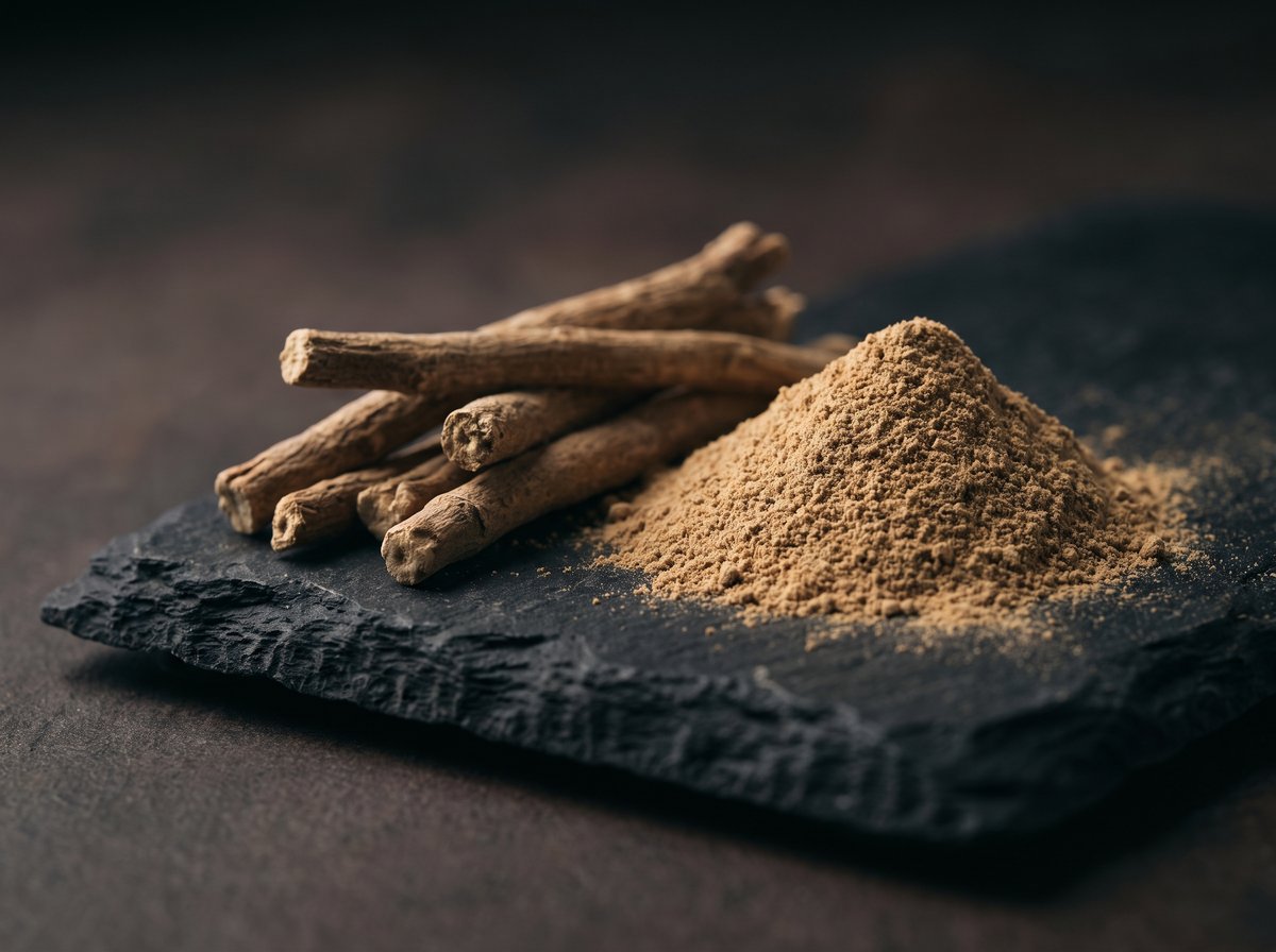 Dried ashwagandha root and powder
